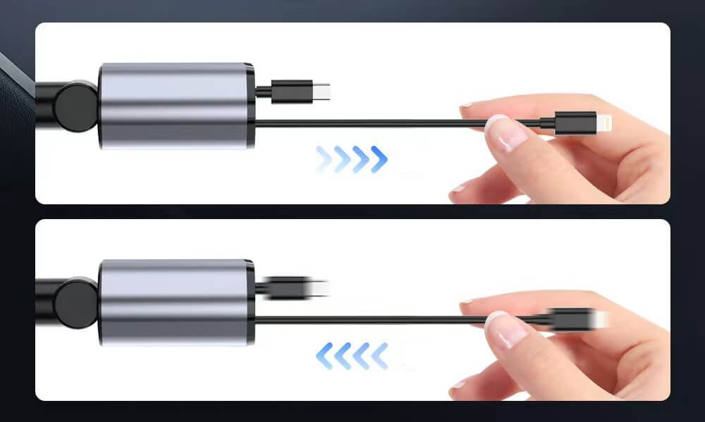 100W Бързо Зарядно за Автомобил с Прибиращи се Кабели, LED Дисплей, Подарък, - JAFRA