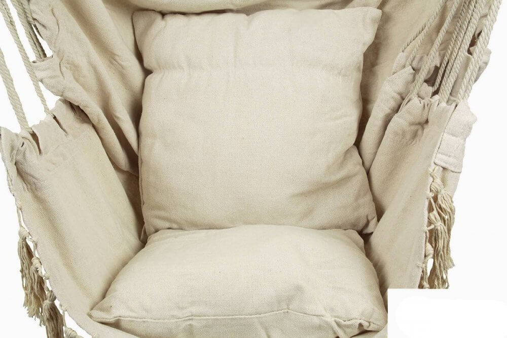 Хамак люлка от макраме – висящо кресло за дома, градината или почивка | Бежово, 120 кг товароносимост