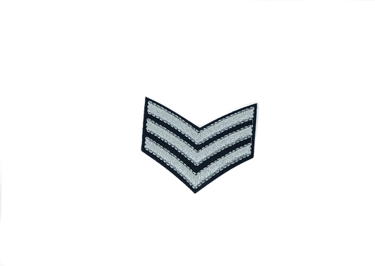 Нашивка – Сержантски знак (сребърна или златна), 6.5 x 4 cm