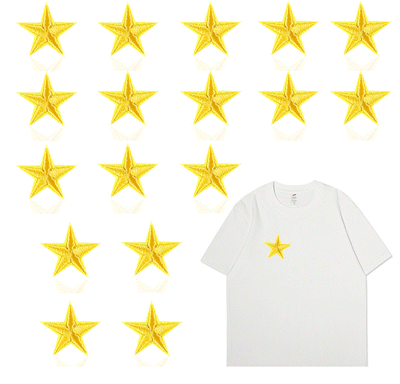 Златна нашивка звезда – 2.8 см, термолепене ⭐