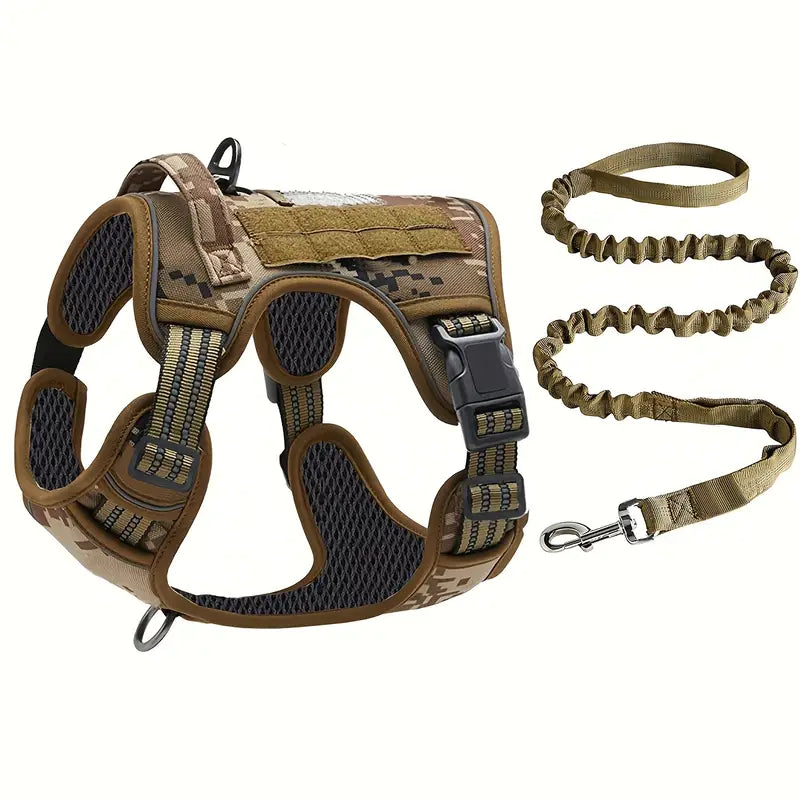 Tactical Dog Harness with Leash – Adjustable, Comfortable and Durable | Sizes S to XL