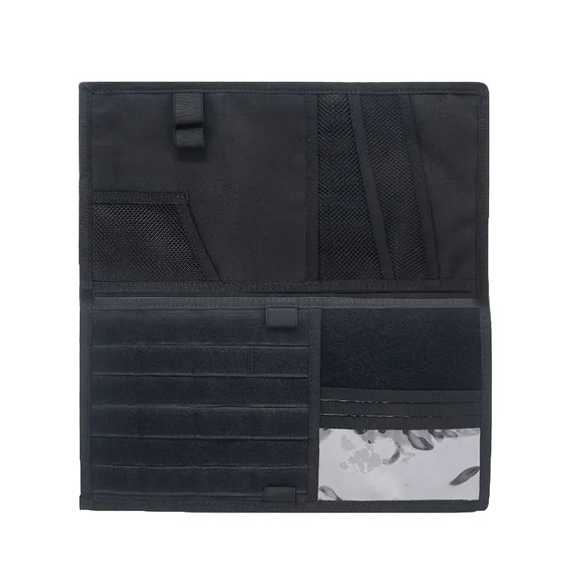 Двоен тактически органайзер за сенник за кола, джип, бус – MOLLE система, велкро, джобове за документи, очила и телефон + Подарък Нашивка, Персонализиране