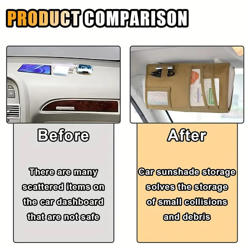 Двоен тактически органайзер за сенник за кола, джип, бус – MOLLE система, велкро, джобове за документи, очила и телефон + Подарък Нашивка, Персонализиране