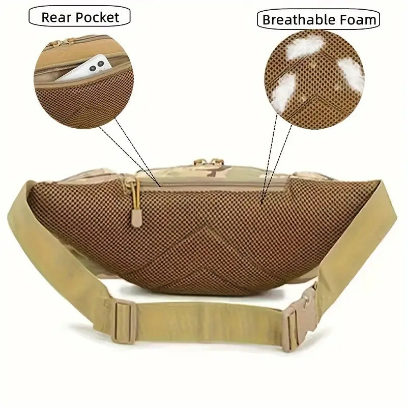 Тактическа Чанта за Кръста MOLLE Система Водоустойчива + Подарък Нашивка и Карабинер, Персонализиране