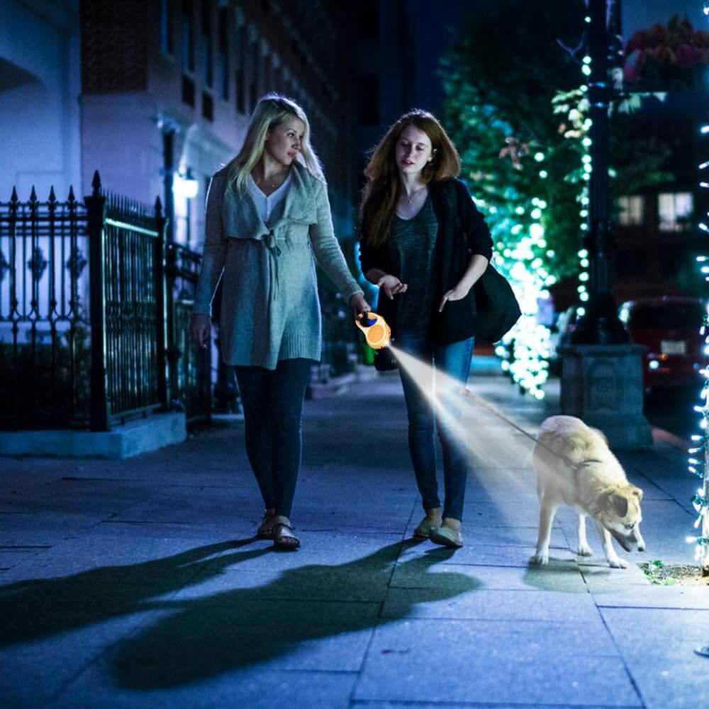 5м Автоматичен Повод за Кучета до 30кг с Вградена LED Светлина - JAFRA