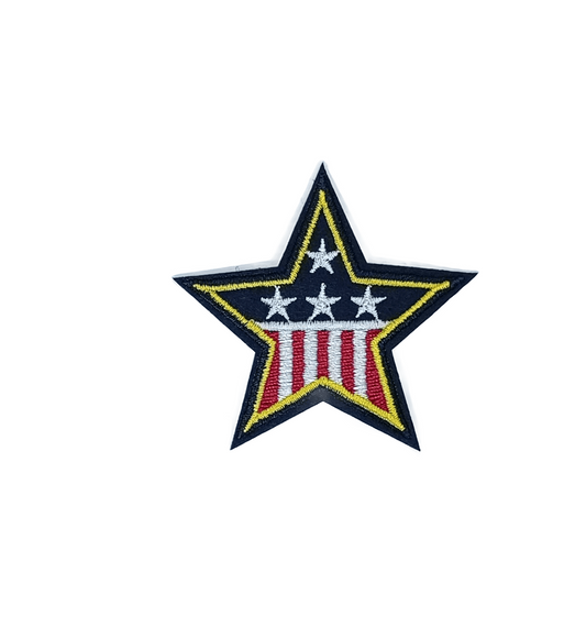 Бродирана нашивка Звезда с американски мотив – термо лепене  6.5x6.5 см
