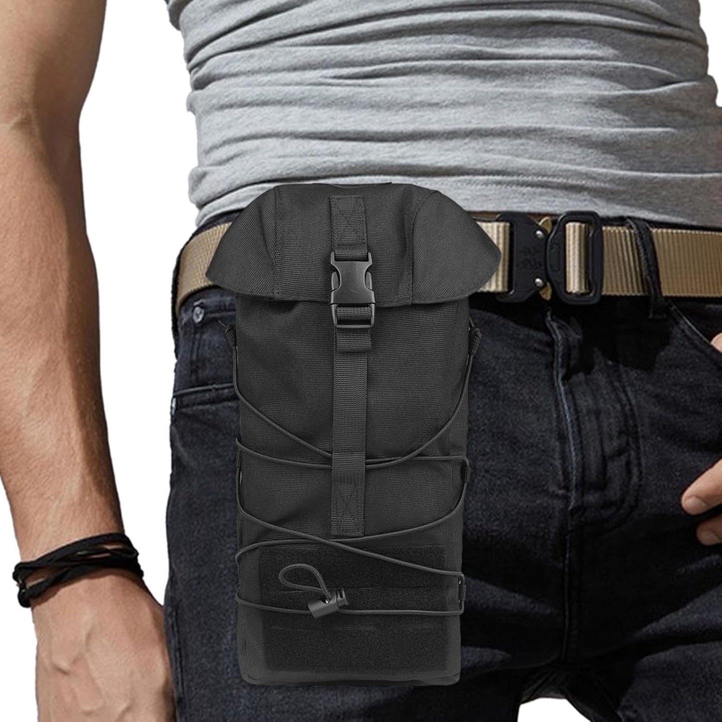 Тактическа чанта Dump Pouch за бутилка – 1000D Оксфорд, издръжлива и водоустойчива, за къмпинг и хоби + подарък нашивка