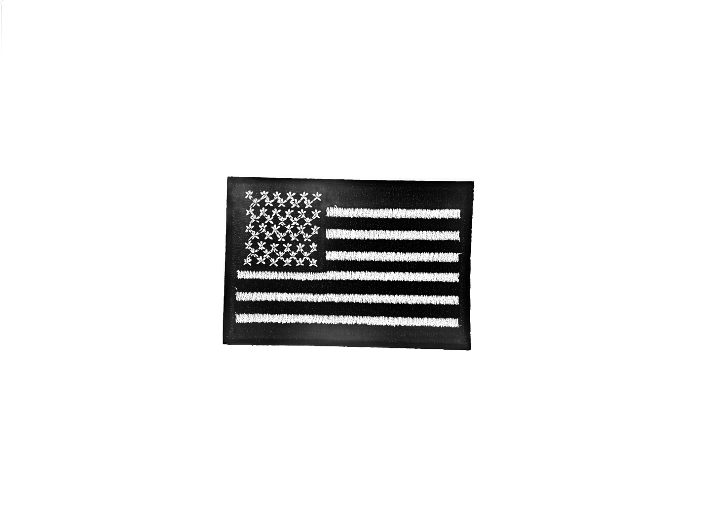 Нашивка флаг на САЩ – черно-бяла, термолепене, 7х5 см