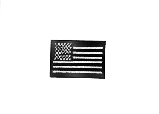 Нашивка флаг на САЩ – черно-бяла, термолепене, 7х5 см