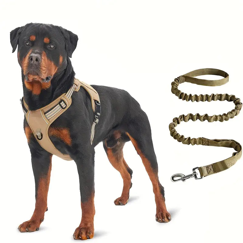 Tactical Dog Harness with Leash – Adjustable, Comfortable and Durable | Sizes S to XL