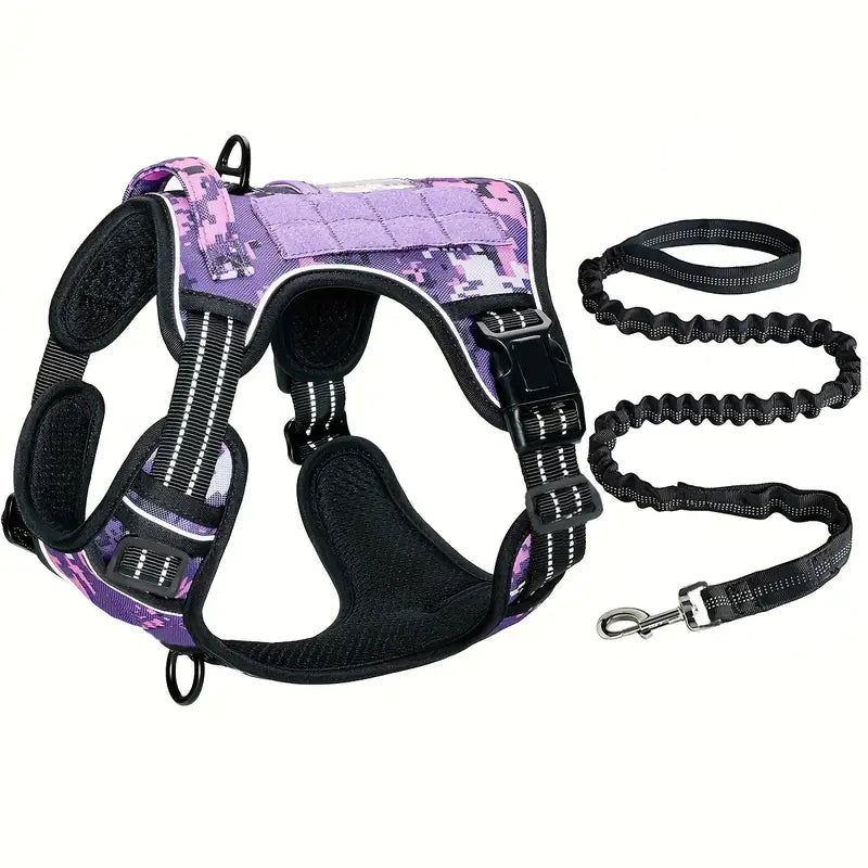 Tactical Dog Harness with Leash – Adjustable, Comfortable and Durable | Sizes S to XL