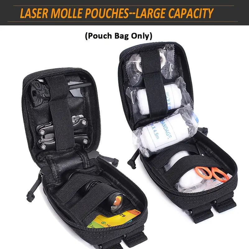 Тактическо MOLLE калъфче – компактна чанта за инструменти и първа помощ, водоустойчива, 1000D + Подарък Нашивка, Персонализиране