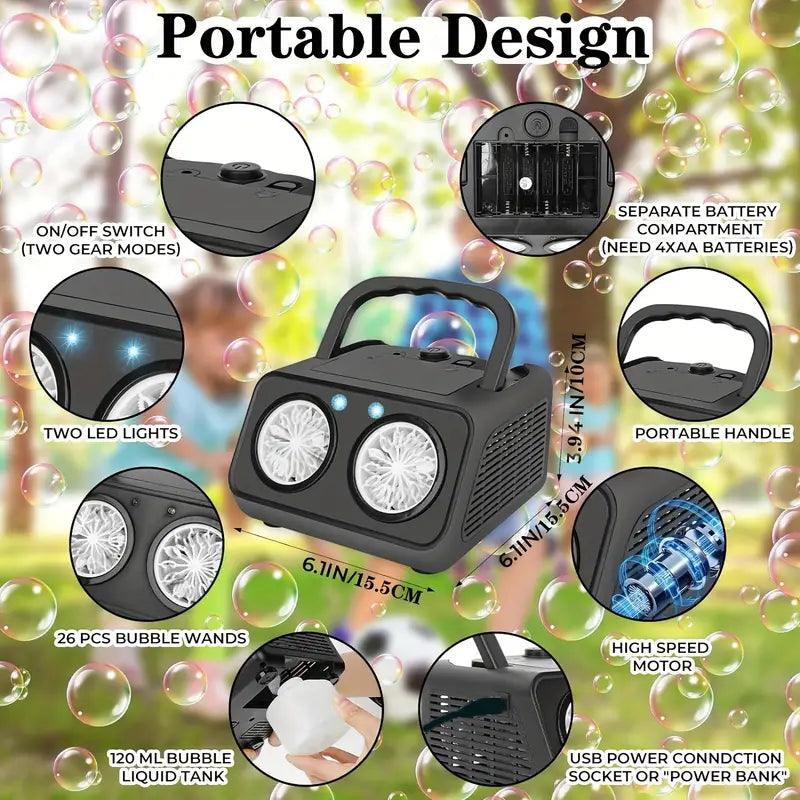 Преносима Машина за Балони с Двоен Вентилатор и LED