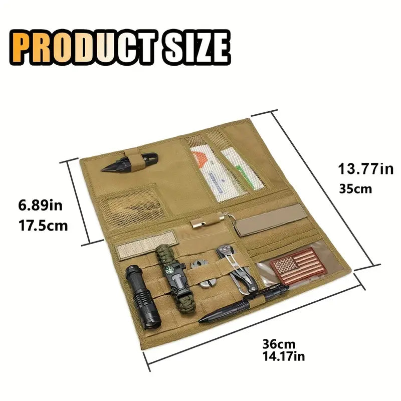 Двоен тактически органайзер за сенник за кола, джип, бус – MOLLE система, велкро, джобове за документи, очила и телефон + Подарък Нашивка, Персонализиране