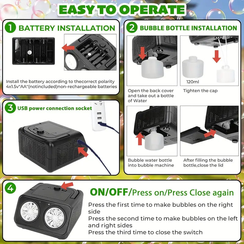 Преносима Машина за Балони с Двоен Вентилатор и LED