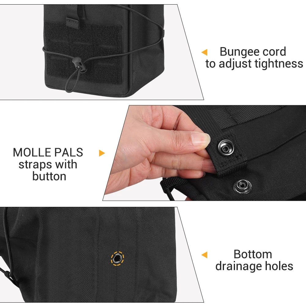 Тактическа чанта Dump Pouch за бутилка – 1000D Оксфорд, издръжлива и водоустойчива, за къмпинг и хоби + подарък нашивка