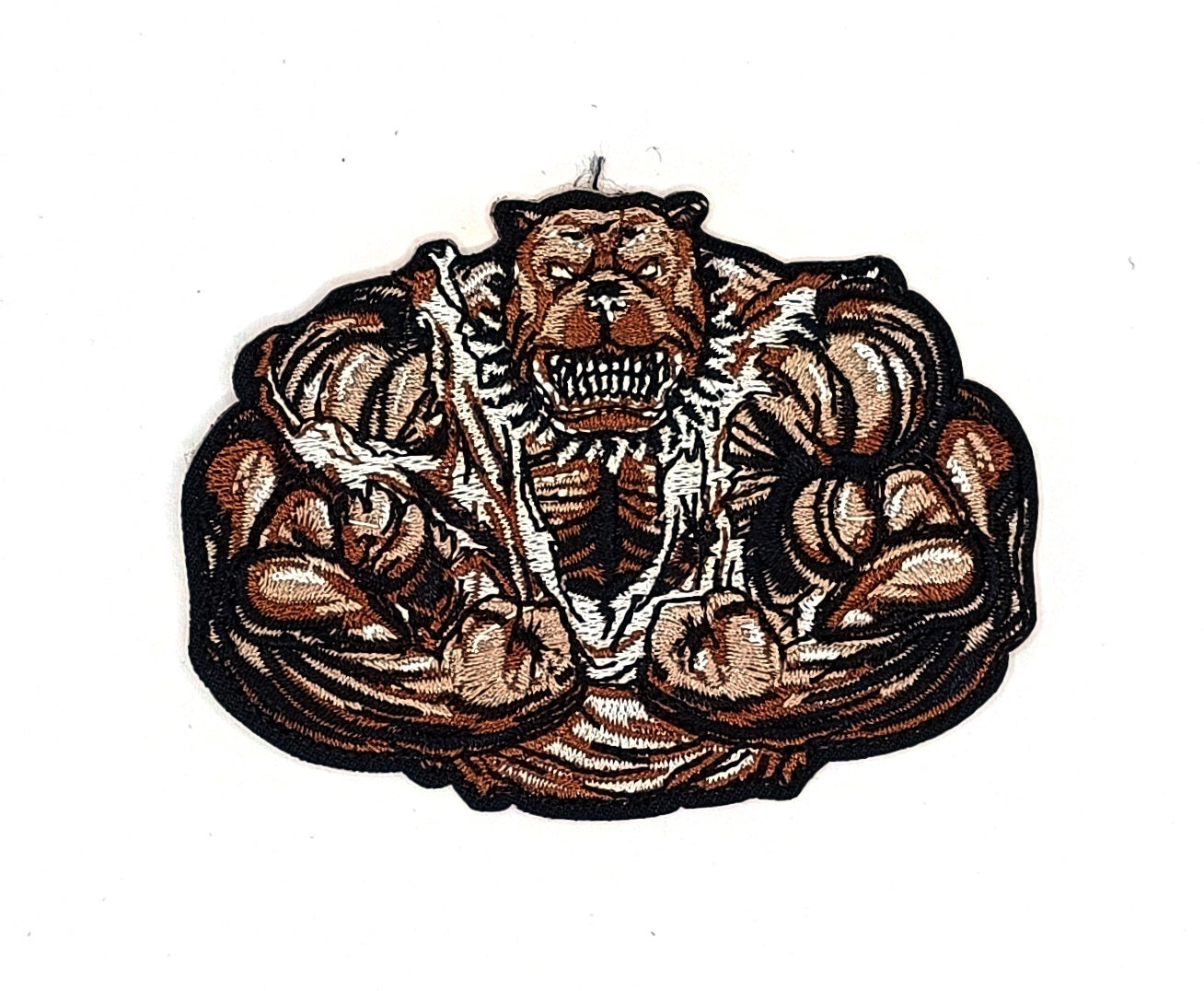 Бродирана нашивка Savage Bear – Разярен мутант мечок, 8.6x6.4 см