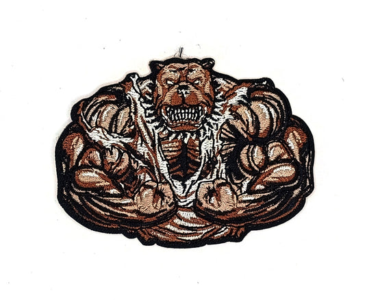 Бродирана нашивка Savage Bear – Разярен мутант мечок, 8.6x6.4 см