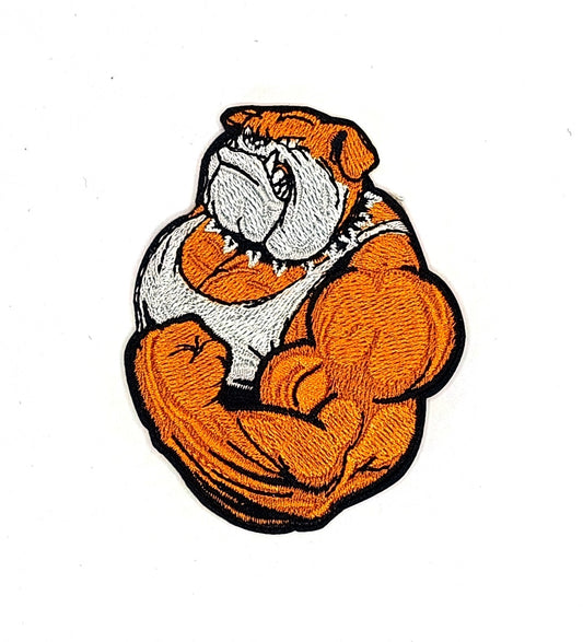 Бродирана нашивка Strong Bulldog – Мускулест булдог, 5.8x7.4 см