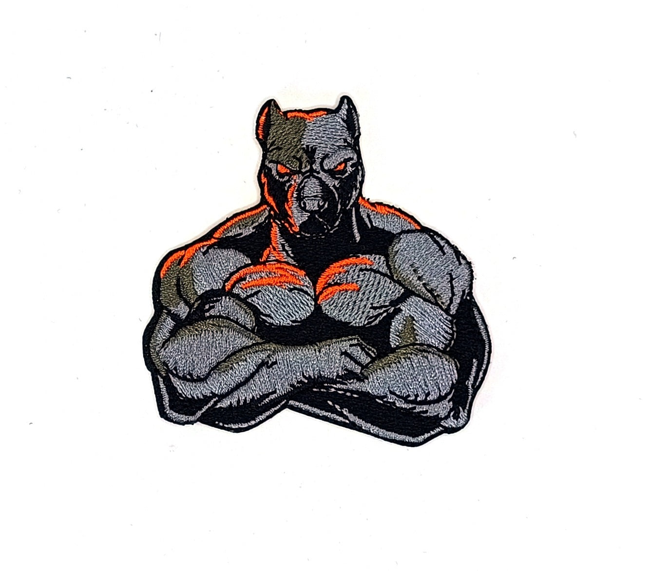 Бродирана нашивка – Мускулест Фитнес Супергерой, 6x6.7 см, Термолепене