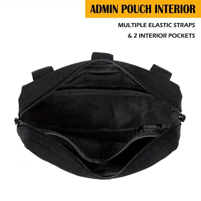 Тактическа MOLLE органайзер чанта – 1000D EDC калъф с отделения и лазерно изрязани ленти + подарък нашивка