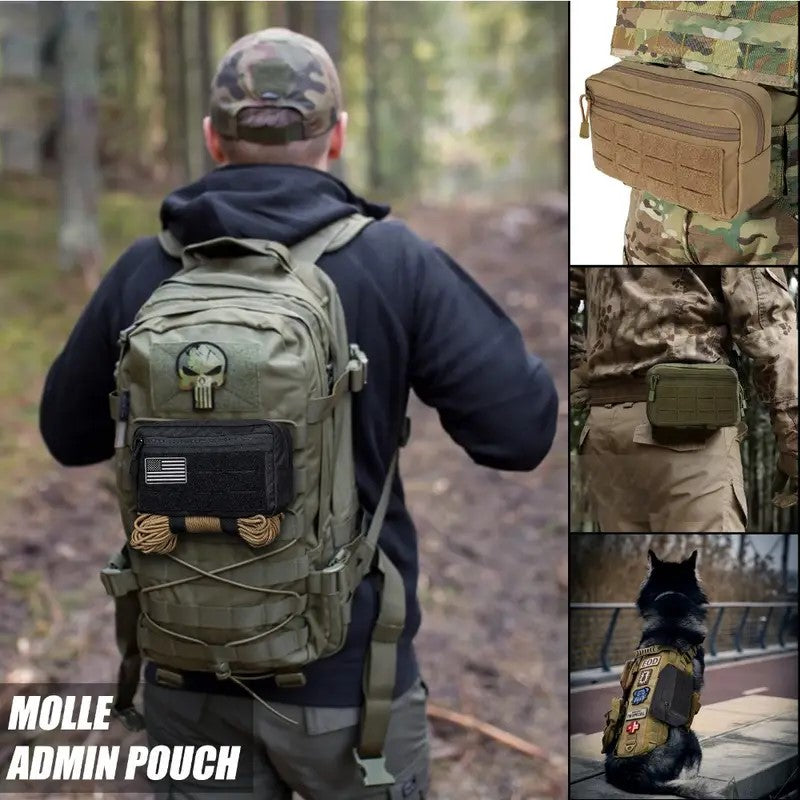Тактическа MOLLE органайзер чанта – 1000D EDC калъф с отделения и лазерно изрязани ленти + подарък нашивка