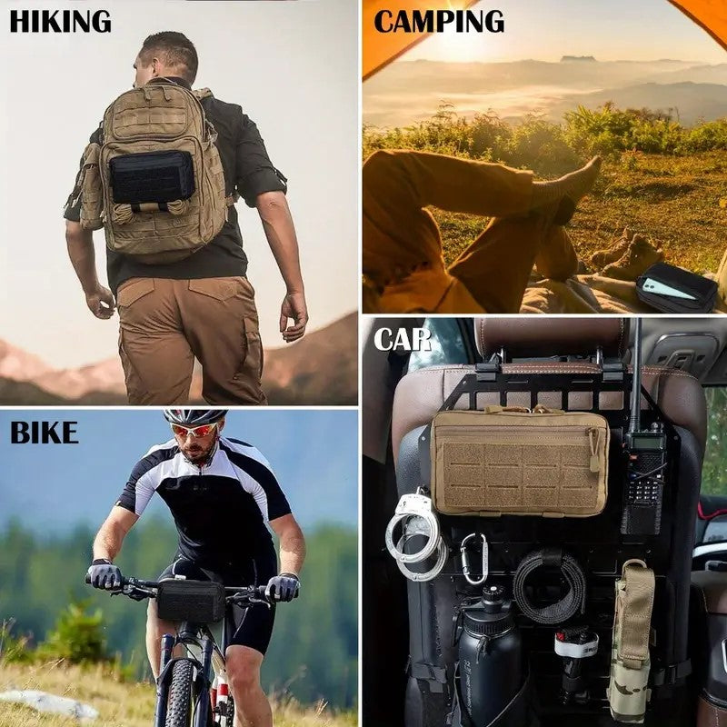 Тактическа MOLLE органайзер чанта – 1000D EDC калъф с отделения и лазерно изрязани ленти + подарък нашивка