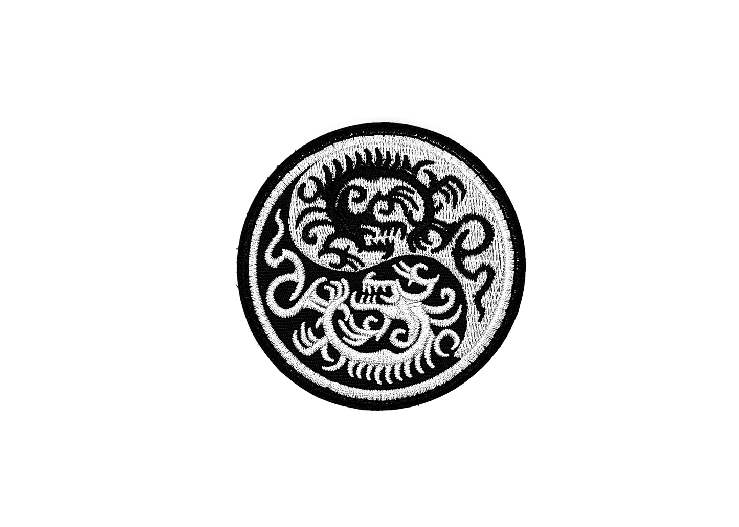 Нашивка Дракон Yin-Yang - Бродирана (8x8 см) с Велкро гръб