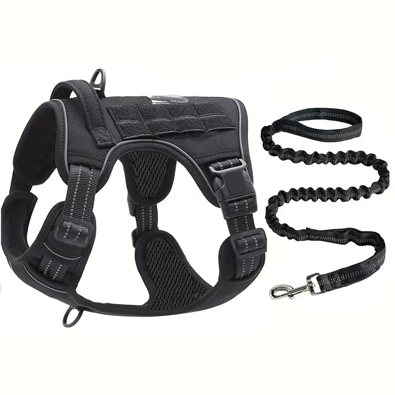 Tactical Dog Harness with Leash – Adjustable, Comfortable and Durable | Sizes S to XL
