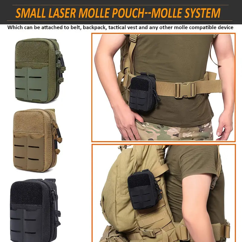 Тактическо MOLLE калъфче – компактна чанта за инструменти и първа помощ, водоустойчива, 1000D + Подарък Нашивка, Персонализиране