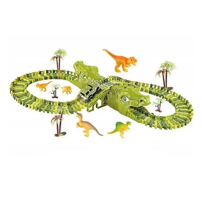 Детски Комплект с Динозаври и Гъвкави Релси – 140 Части - JAFRA