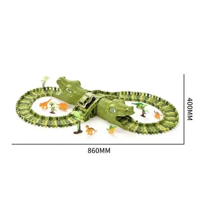 Детски Комплект с Динозаври и Гъвкави Релси – 140 Части - JAFRA