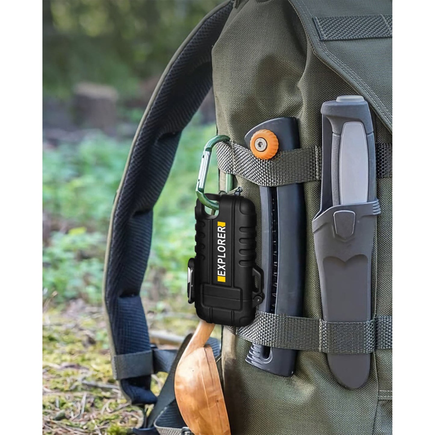 Електрическа, плазмена запалка EXPLORER с карабинер – USB зареждане, индикатор за батерията, гъвкаво рамо, ветроустойчива, водоустойчива - JAFRA