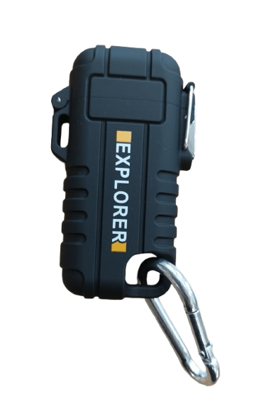 Електрическа, плазмена запалка EXPLORER с карабинер – USB зареждане, индикатор за батерията, гъвкаво рамо, ветроустойчива, водоустойчива - JAFRA