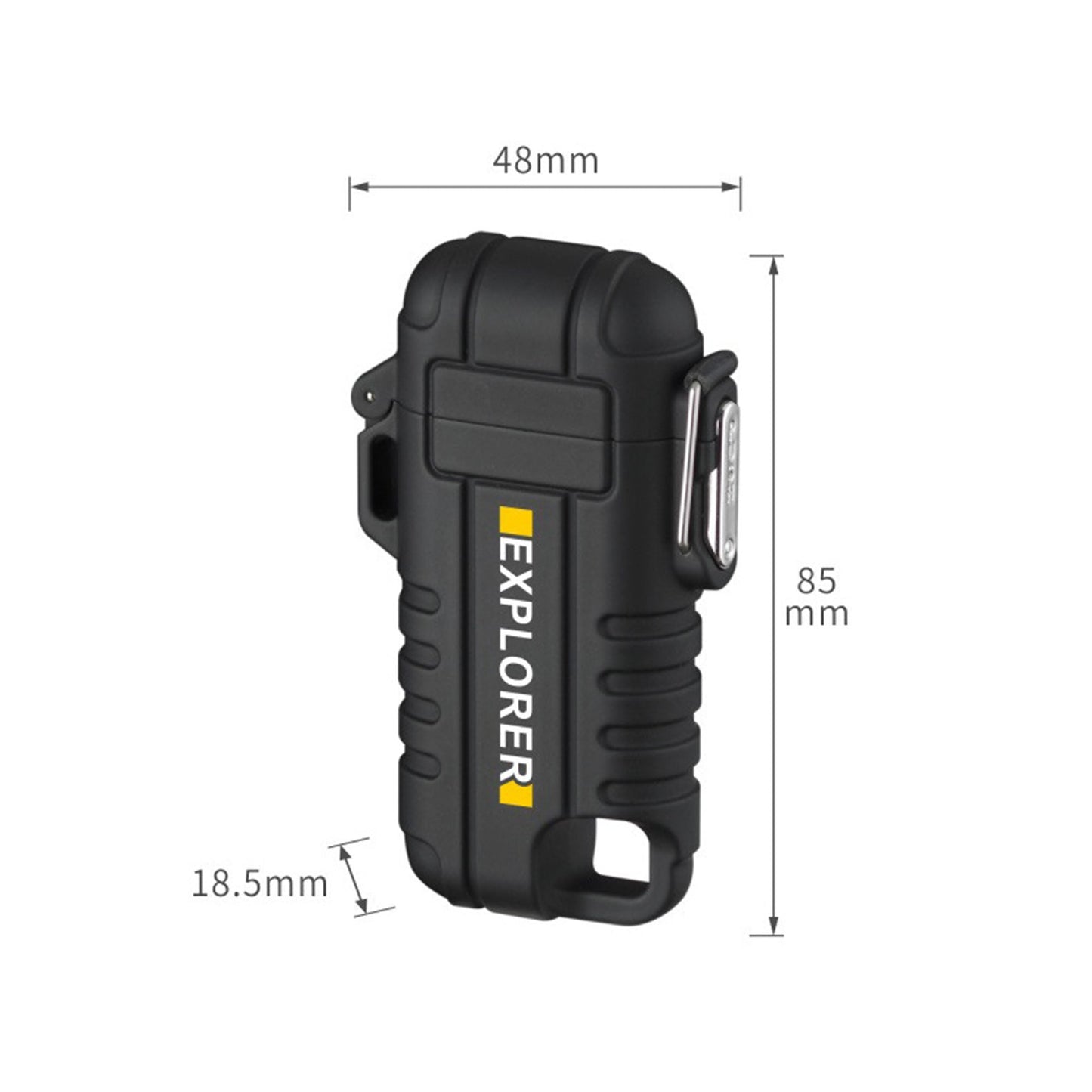 Електрическа, плазмена запалка EXPLORER с карабинер – USB зареждане, индикатор за батерията, гъвкаво рамо, ветроустойчива, водоустойчива - JAFRA