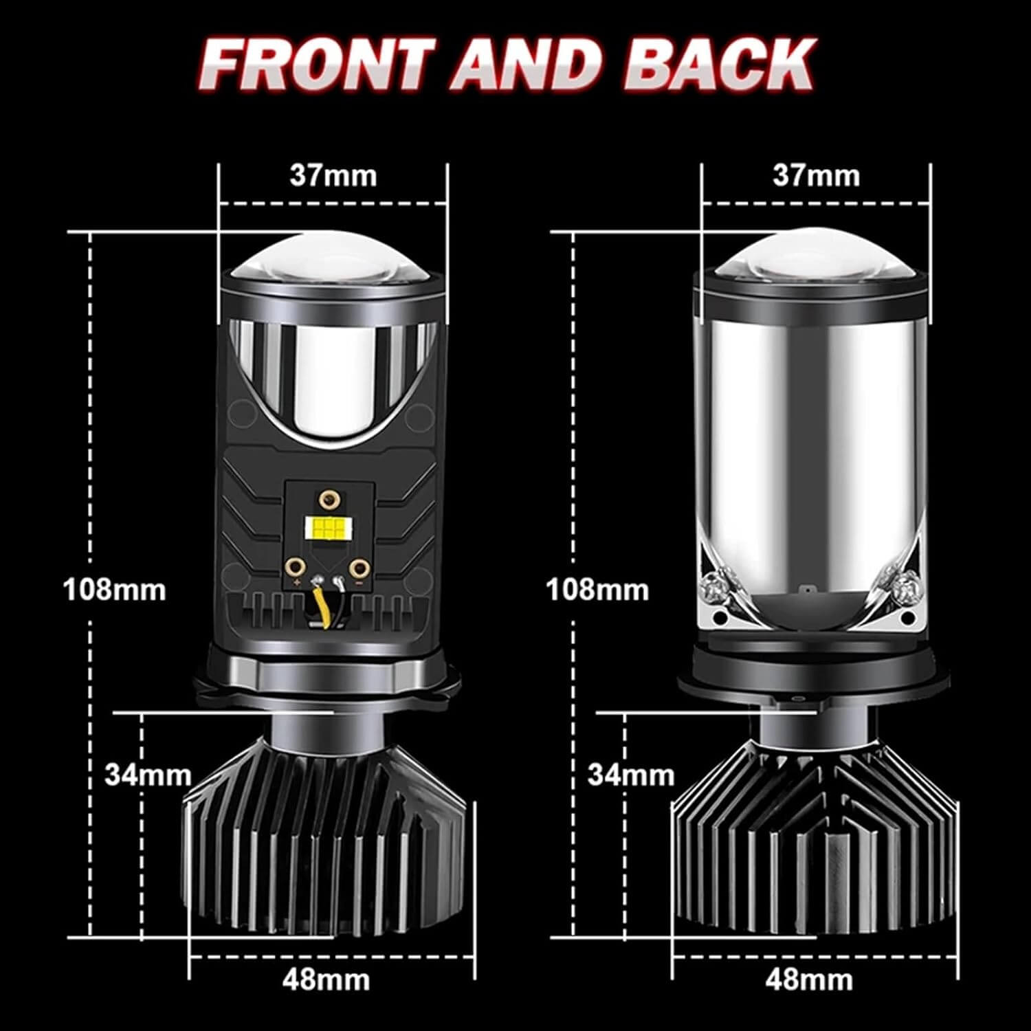 LED H4 Диодни Крушки 80W, 8000LM - 2 бр. Ултра Ярка Светлина, Вентилатор, 6500K Бяла Леща - JAFRA