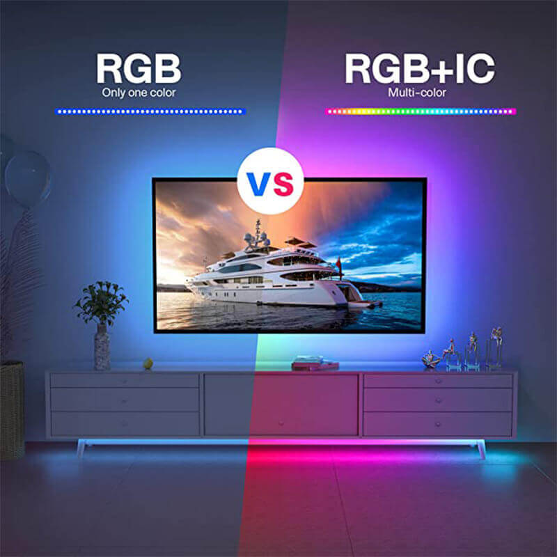 5м LED Лента RGB-IC, Bluetooth, Цветомузика, Микрофон, App, Дистанционно
