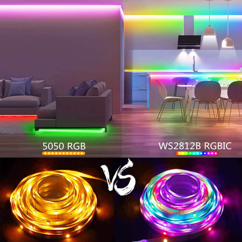 5м LED Лента RGB-IC, Bluetooth, Цветомузика, Микрофон, App, Дистанционно