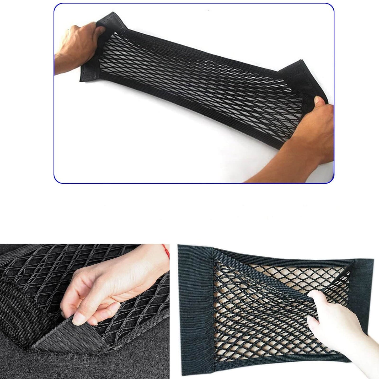 Мрежа Органайзер за Багажник на Автомобил Джоб с Велкро Закрепване, Комплект 2 бр. 50x25см - JAFRA