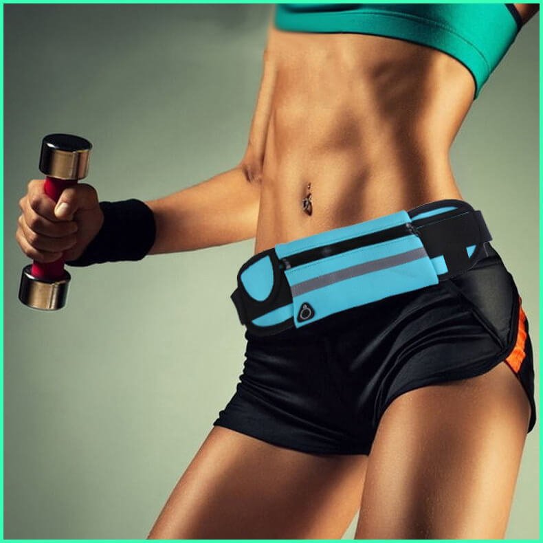 Неопренова Чанта Колан за Бягане и Фитнес, Подарък - Хавлиени Накитници 2бр Черни - JAFRA