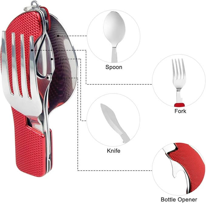 Комплект Метални Прибори за Хранене, Компактен и Практичен