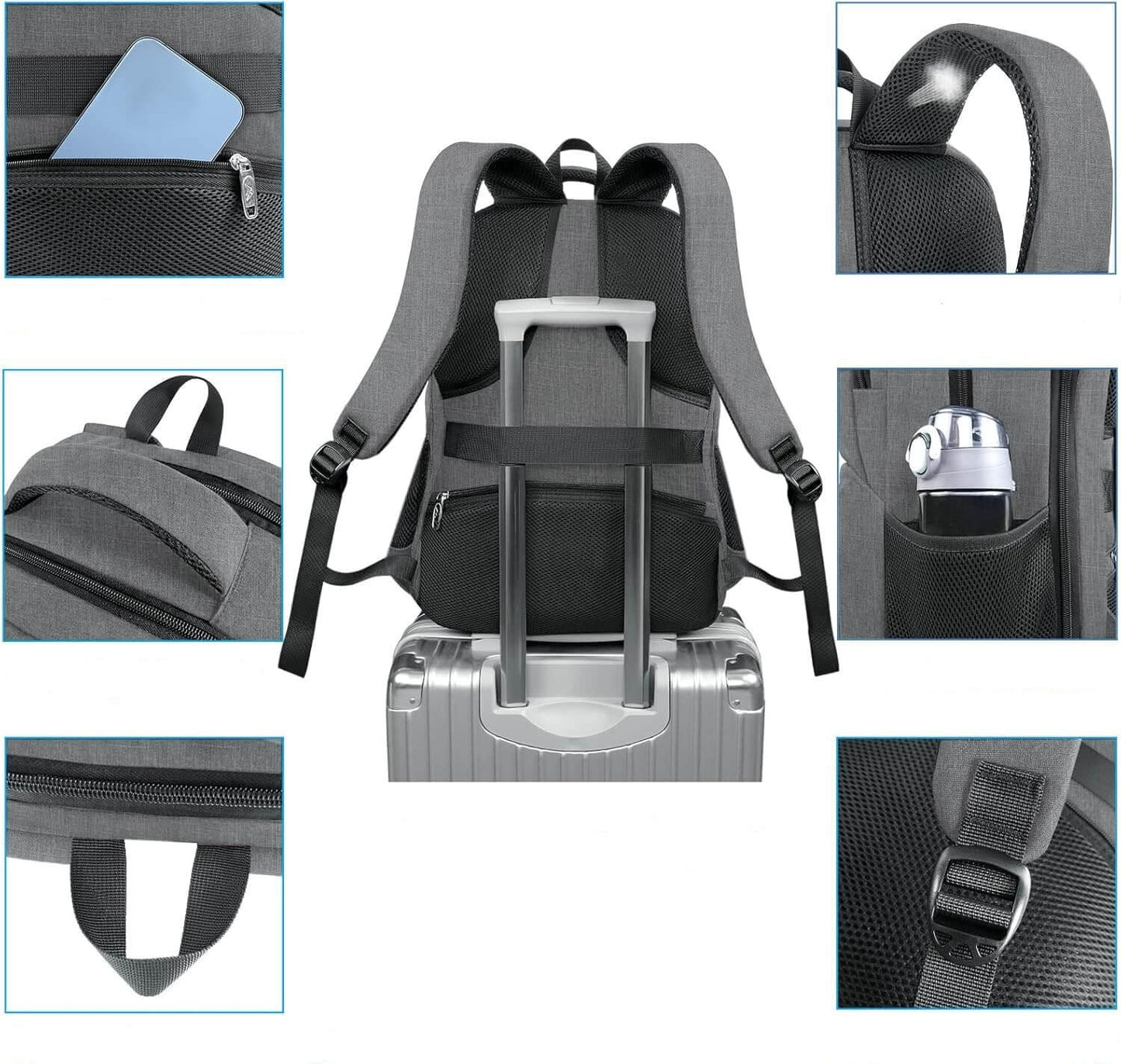 36L Backpack with Cooler Compartment + Compact Cutlery Set - Ideal for Travel and Tourism