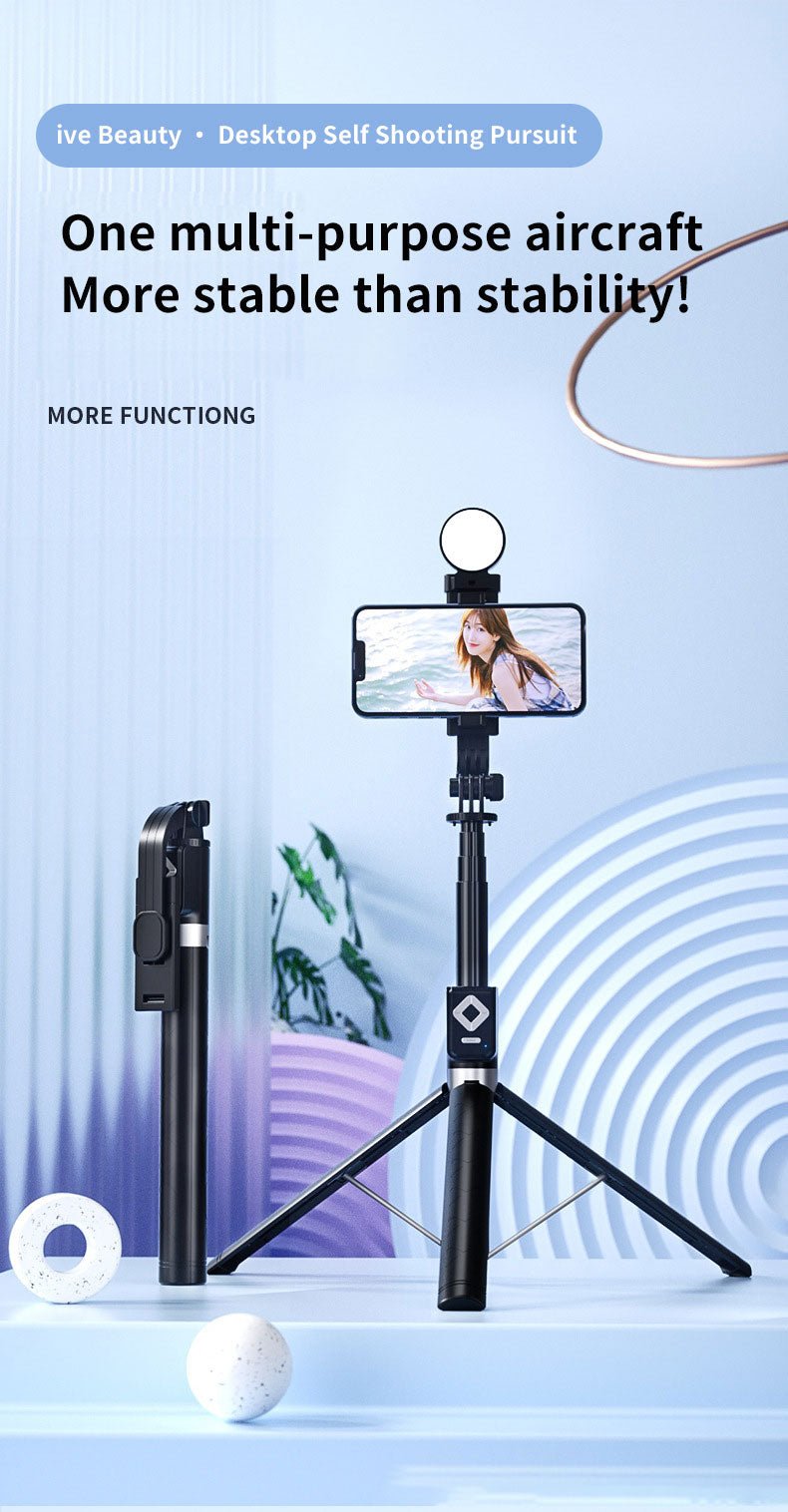 Селфи Стик с LED Светлини и Bluetooth Дистанционно за TikTok, YouTube и Instagram - JAFRA