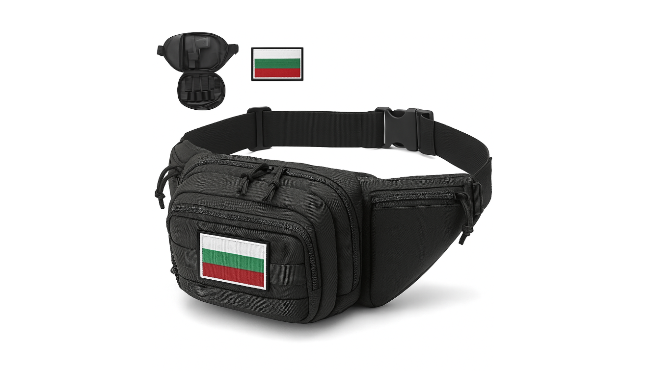 Тактическа Чанта за Кръста MOLLE Система Водоустойчива + Подарък Нашивка и Карабинер, Персонализиране