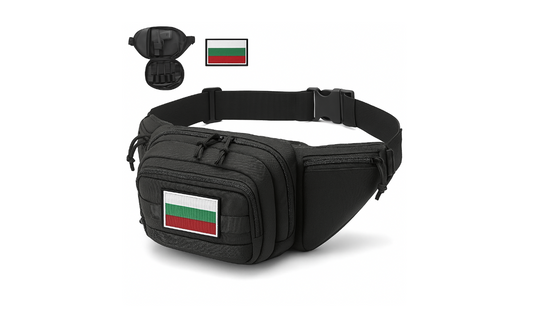 Тактическа Чанта за Кръста MOLLE Система Водоустойчива + Подарък Нашивка и Карабинер, Персонализиране