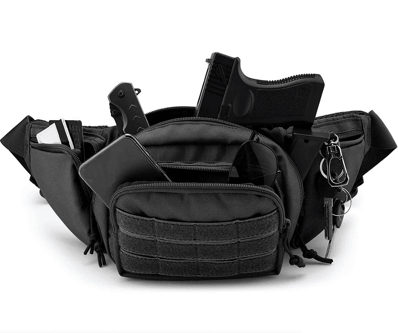 Тактическа Чанта за Кръста MOLLE Система Водоустойчива + Подарък 2 Нашивки и Карабинери, Персонализиране - JAFRA