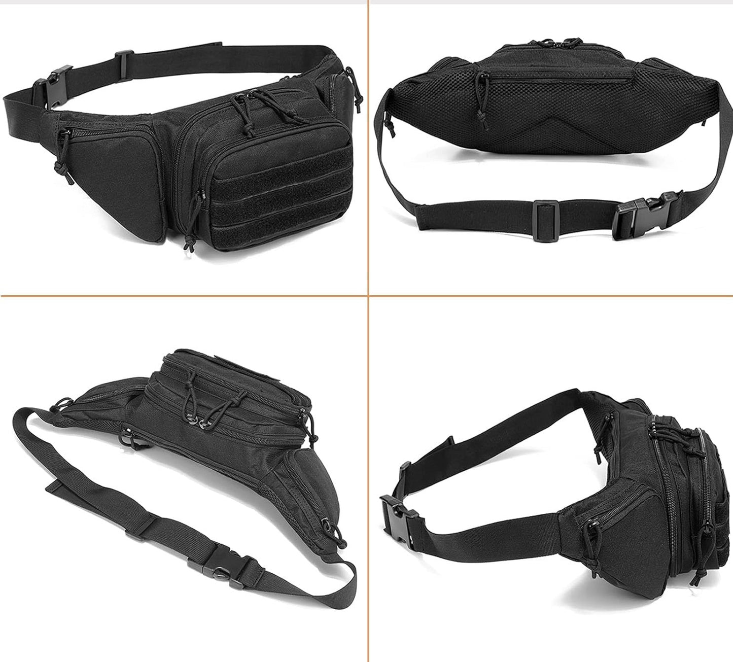 Тактическа Чанта за Кръста MOLLE Система Водоустойчива + Подарък 2 Нашивки и Карабинери, Персонализиране - JAFRA