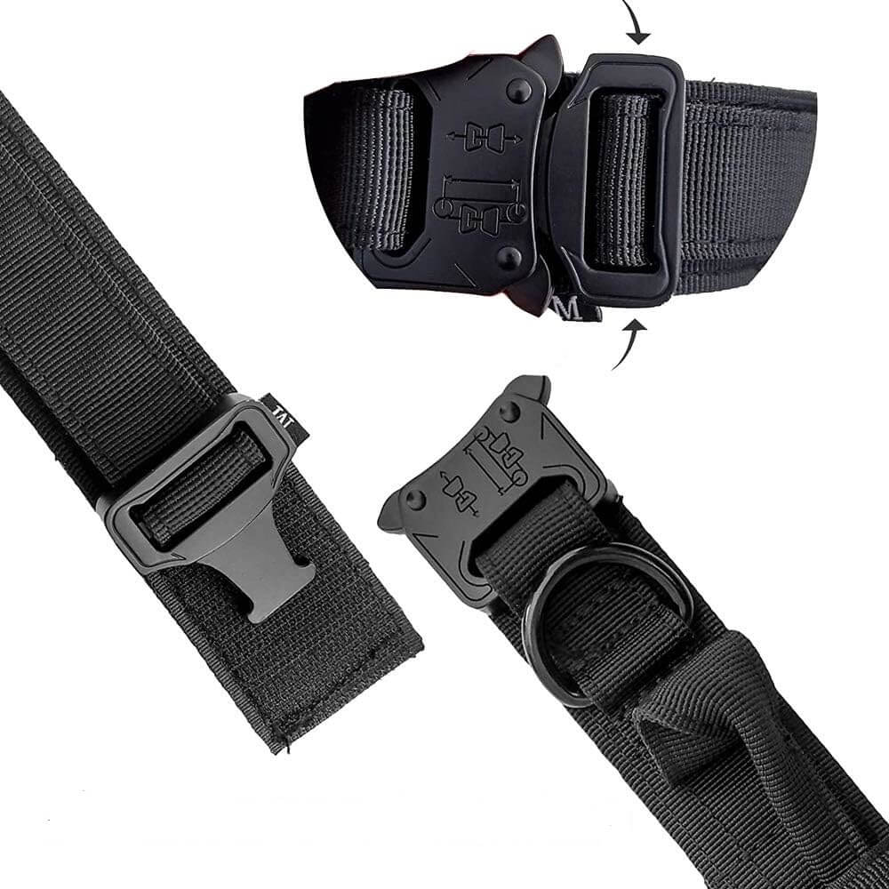 Тактически Нашийник за Куче с Дръжка с Еластичен Повод, Велкро за Залепване на Нашивка 2бр в Пакета Подарък - JAFRA