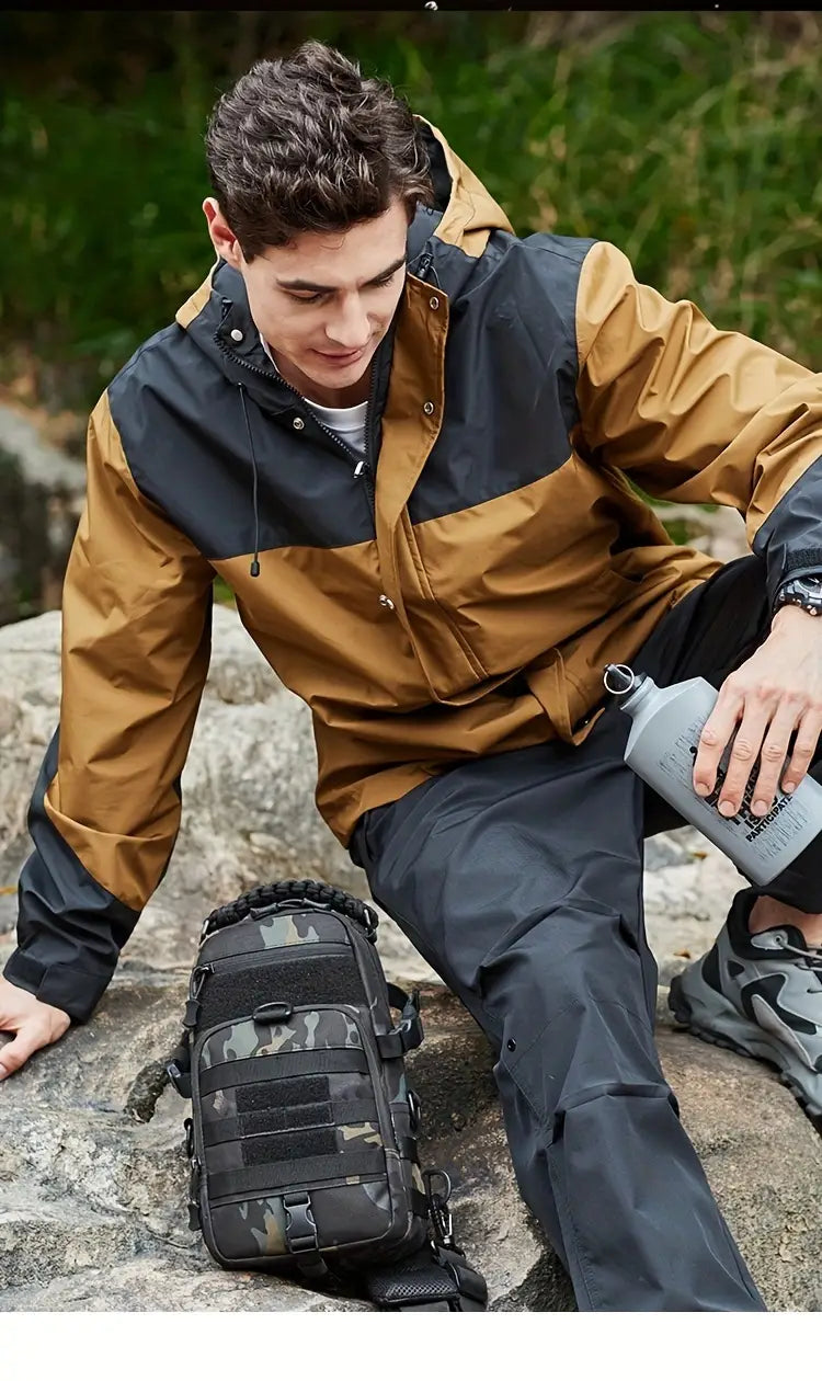 Тактическа диагонална чанта за гърди – MOLLE система, мъжка спортна чанта за планинарство и колоездене + подарък нашивка