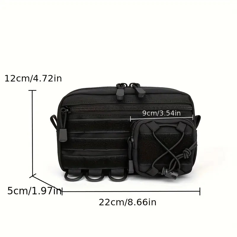 Тактически аварийен комплект MOLLE – издръжлива найлонова коланна чанта за първа помощ и аксесоари + подарък нашивка